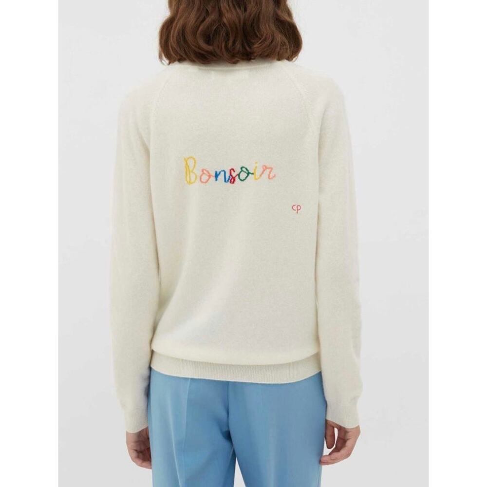 CHINTI AND PARKER Bonjour Cashmere Sweater Womens Large Cream Crew Neck FLAWED - Picture 2 of 16